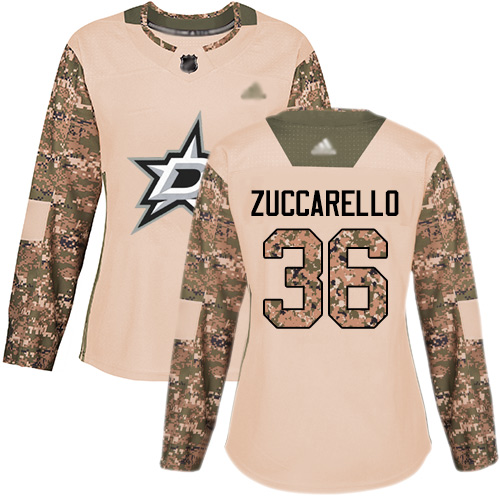 Adidas Stars #36 Mats Zuccarello Camo Authentic 2017 Veterans Day Women's Stitched NHL Jersey